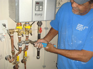 Ben has just finished installing a new Rinnai water heater in Gilroy CA